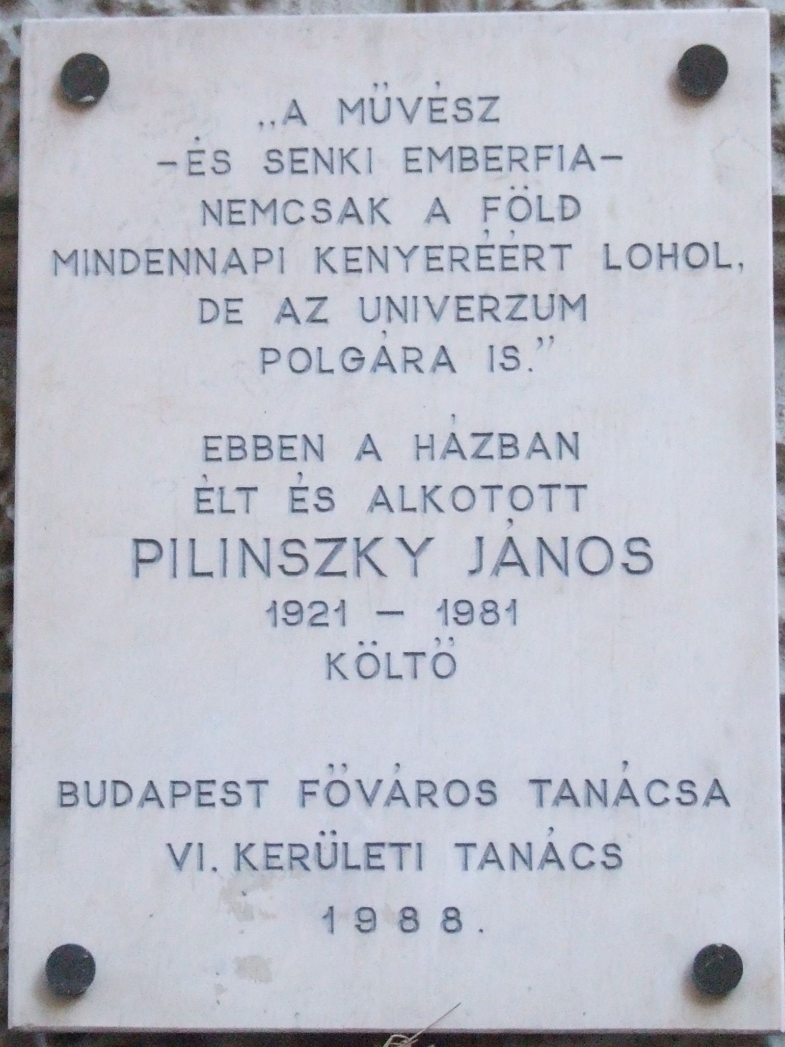 A költő és Budapest – Ma 100 éve született Pilinszky János