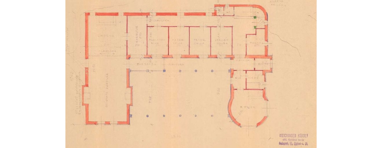 A kolostor mélyföldszinti alaprajza (Forrás: Budapest Főváros Levéltára, jelzet: XV.17.d.329 - 5413/6)