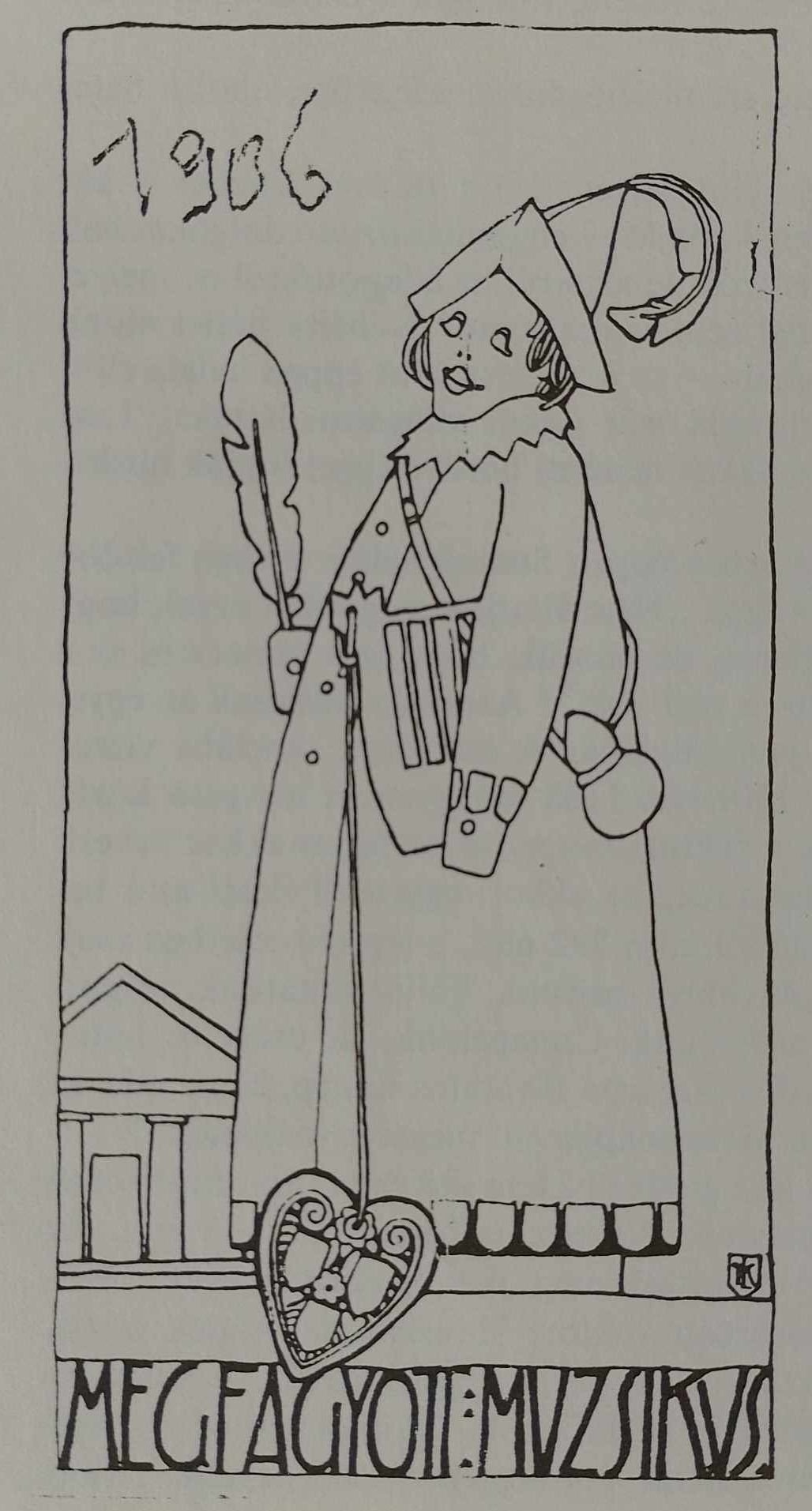 Kozma egyik grafikája a Megfagyott Muzsikus 1906-os számából (Forrás: Koós Judith: Kozma Lajos munkássága, 1975) 02 muzsikus.jpg