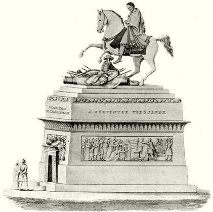 A Mátyás-emlékmű tervéről készített rézmetszet (Forrás: Meller Simon: Ferenczy István. Athenaeum, 1905.) 06 mátyás1.jpg