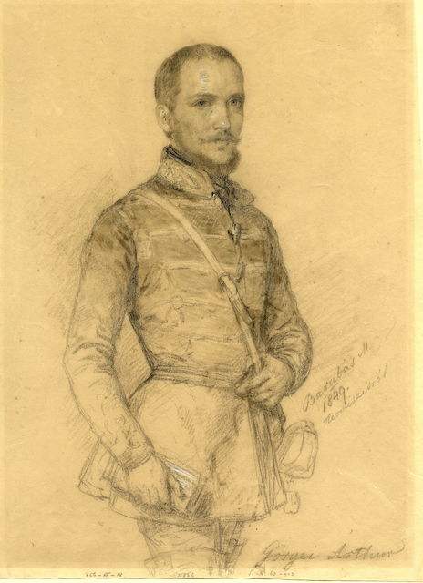 Barabás Miklós rajza Görgei Artúrról a szabadságharc idejéből (Forrás: Magyar Nemzeti Múzeum Grafikai Gyűjtemény) buda-2.png
