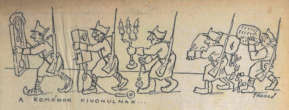 Faragó József karikatúrája a mindent összerabló románokról (Az Érdekes Ujság, 1919. november 13.) románok-11.jpg