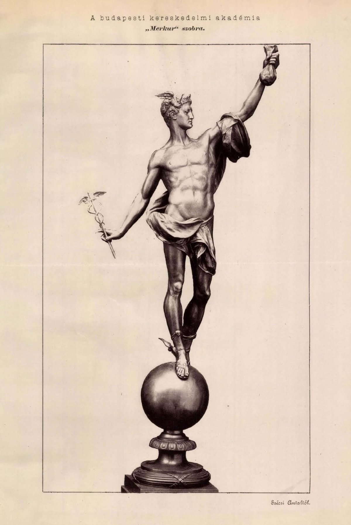 Szécsi Antal Merkúr szobra az Építési Ipar lapban (Forrás: Építési Ipar, 1886. augusztus 22.) BME_EpitoIpar_1886__pages607-607.jpg