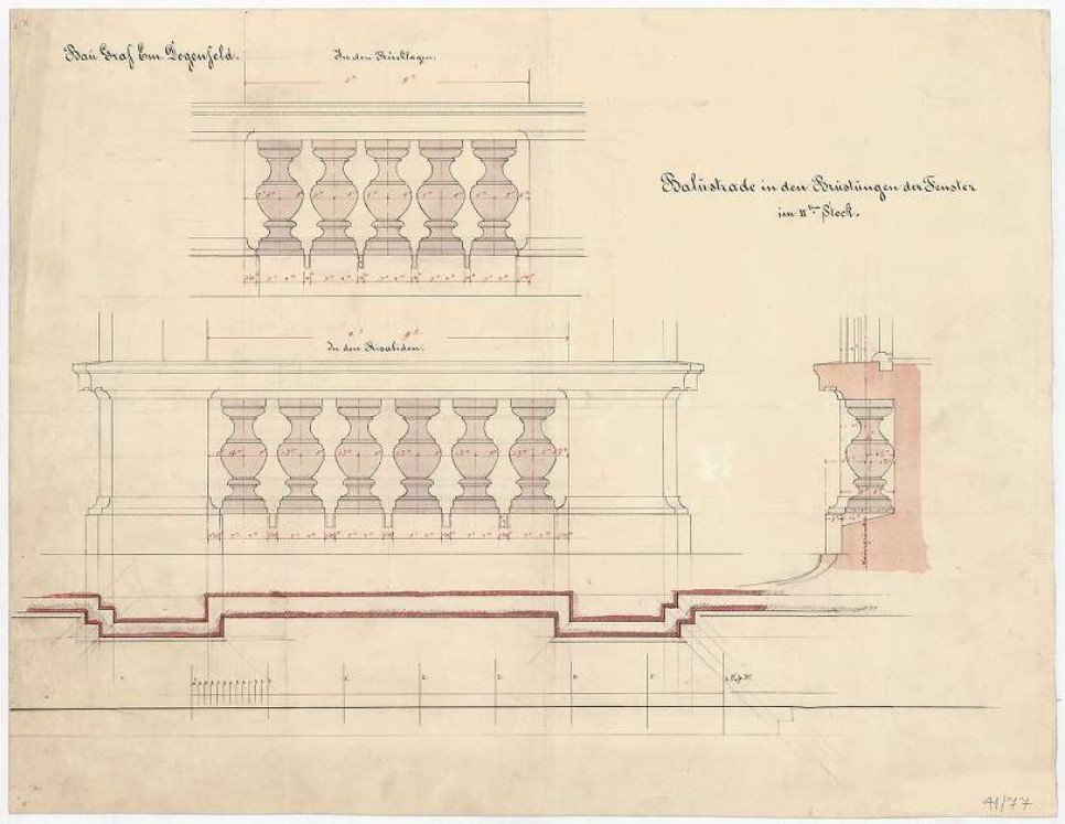 A második emeleti ablak mellvéd részletrajza (Forrás: HU BFL XV.17.f.331.b - 41/77; Ybl Miklós Virtuális Archívum) mellvéd.jpg