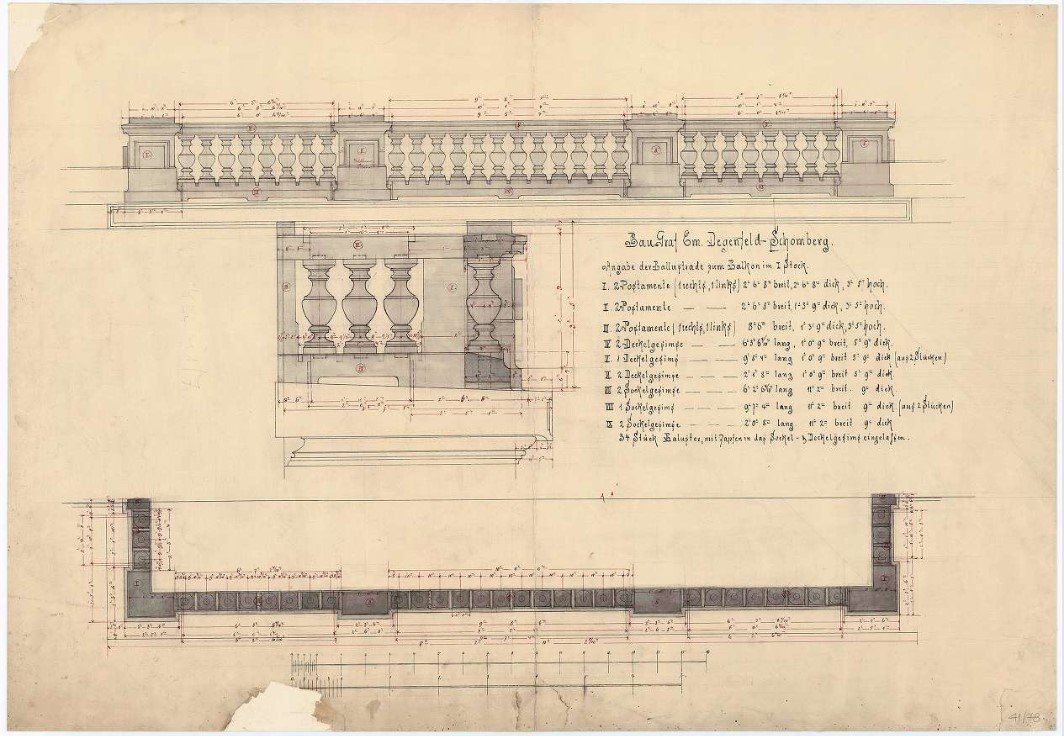 Az első emeleti erkélymellvéd részletrajza (Forrás: HU BFL XV.17.f.331.b - 41/78; Ybl Miklós Virtuális Archívum) erkély mellvéd.jpg